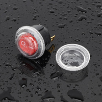 Tapa impermeable para KCD1 Interruptor basculante redondo de 23mm Superficie de cúpula plana Cubierta de PVC transparente ON/OFF