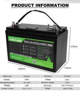 12V 100Ah Battery Pack 12.8V Lithium Iron Phosphate for Golf Cart Off-Grid Solar Win High Ion - Product Image 2