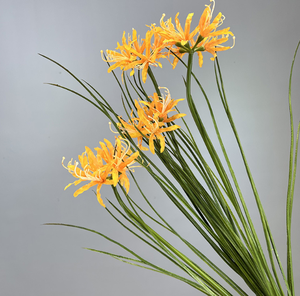 بيع بالجملة زنبق عنكبوت حرير صناعي أبيض بأوراق شجر - Product Image 6