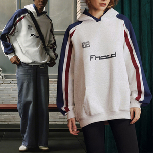Sudadera con Capucha KingSen OEM para Hombre, Invierno, 100% Algodón, Felpa, Estilo Holgado, Bloques de Color, Estampado Digital, Bordado, Hip Hop - Product Image 1
