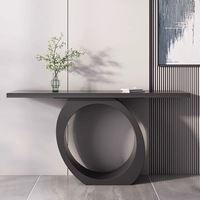 Nouvelle Table d'entrée minimaliste en marbre pour salon ou couloir d'hôtel Table d'angle élégante en métal