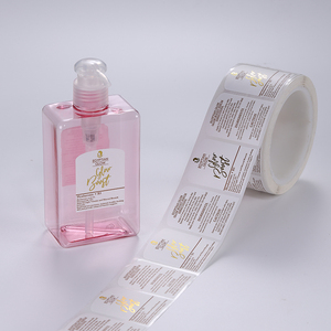 Tùy chỉnh không thấm nước Vinyl mỹ phẩm nhãn dán nhãn dính lá vàng sang trọng dập nổi nhãn cuộn cho nước hoa rửa cơ thể - Product Image 3