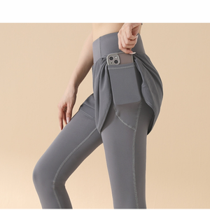 <span class=keywords><strong>Ensemble</strong></span> de yoga pour femmes, pantalon de course et de fitness taille haute et effet push-up, séchage rapide - Product Image 4