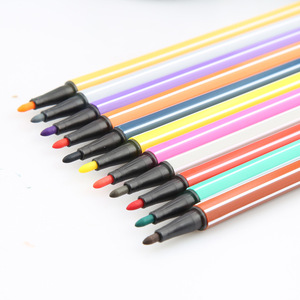 Lot de stylos hexagonaux en plastique colorés en gros, personnalisables, lavables, à pointe en fibre, pour enfants, marqueurs de dessin - Product Image 2