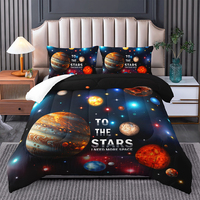 Ensemble de couette 3D à impression numérique personnalisée astronaute ciel étoilé literie douce pour la décoration intérieure Textile de maison personnalisable