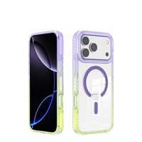 Coque de téléphone magnétique à dégradé de couleur pour iPhone 16 Plus, compatible avec les modèles Apple 18, 17 Pro, 15, 14, 13, avec fixation sur cadre