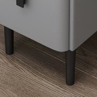 Table de chevet intelligente moderne avec 2 tiroirs, chargeur USB sans fil, verrouillage par empreinte digitale, lumière LED, mobilier de chambre d'hôtel