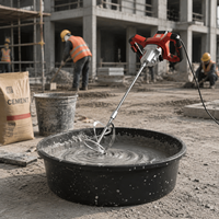 Mini bétonnières électriques portables à chargement automatique pour projets de construction, équipement professionnel robuste
