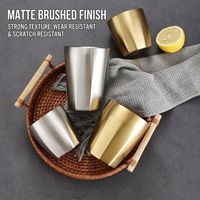 Tasse à bière en acier inoxydable 304 de qualité alimentaire, finition mate brossée, tasse à boire en métal incassable, réutilisable et isolée pour le thé