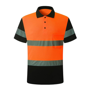 Polo de sécurité réfléchissant en maille 100% polyester avec logo personnalisé, séchage rapide, respirant, haute visibilité, conforme à la norme ANSI EN20471 - Product Image 2