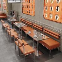 Tables et chaises de restaurant durables en acier inoxydable, ensemble de mobilier de restaurant, mobilier de cafétéria, bar, café, banquette