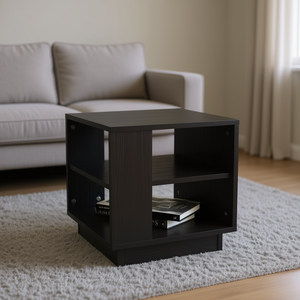 Tavolino da Caffè in Legno Ingegnerizzato Nero 15.7x15.7x16.9 Pollici, Design Moderno e Minimalista, Arredamento per Soggiorno - Product Image 2