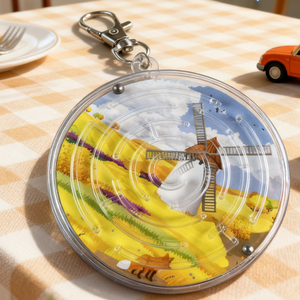 Wholesale Maze Keychain Toy Custom Logo Transparent Rolling Ball Labyrinth Game Keychain For Bag Key Decoration For Team Gift