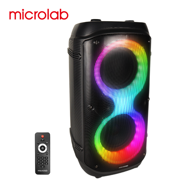 Wholesale Microlab PT600 Portable Party Speaker Rechargeable Battery RGB LED TWS Wireless for 5.3 2.0 Channel 6.5" Woofer