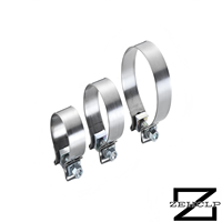 ZEHCLP Collier de serrage réglable pour échappement en acier inoxydable 304 poli de 3,25 pouces haute performance, manchon de serrage à joint ouvert