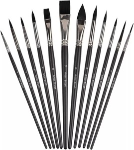 Ensemble de <span class=keywords><strong>pinceaux</strong></span> à manche noir <span class=keywords><strong>pour</strong></span> pinceau aquarelle d'artiste de <span class=keywords><strong>peinture</strong></span> <span class=keywords><strong>acrylique</strong></span>, petit artisanat, <span class=keywords><strong>pinceaux</strong></span> de <span class=keywords><strong>peinture</strong></span> <span class=keywords><strong>pour</strong></span> visage - Product Image 2