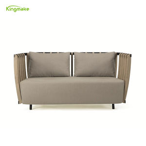 पैटियो टेक ठोस लकड़ी l आकार सोफे सेट आउटडोर सूरज आराम विला आरामदायक सोफे सेट करें - Product Image 6