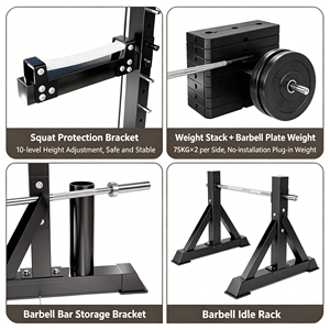 Máquina de <span class=keywords><strong>Entrenamiento</strong></span> Muscular Profesional <span class=keywords><strong>Multifuncional</strong></span>, Máquina Smith para <span class=keywords><strong>Entrenamiento</strong></span> de Fuerza, Personalizable para Gimnasio y Hogar - Product Image 4