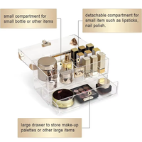 Stand Display Akrilik Ramah Lingkungan yang Dapat Disesuaikan dengan Pencetakan UV untuk Cat Kuku, Parfum, Lipstik, Kotak Display Akrilik Makeup