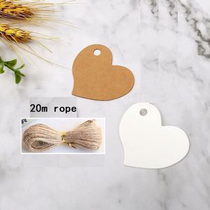 Étiquettes en papier kraft vierges personnalisées en forme de cœur pour la Saint-Valentin, étiquettes cadeaux de mariage, fournitures de décoration pour fêtes - Product Image 3