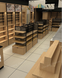 Siêu thị thép và gỗ Kệ văn phòng phẩm cửa hàng thực phẩm cửa hàng bách hóa cửa hàng tường kệ với móc kệ trưng bày - Product Image 6