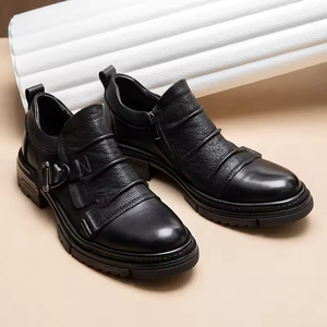 Zapatos de Vestir Oxford para Hombre, con Cierre Metálico y Hebilla, de Cuero Vacuno Genuino, para Negocios, que Aumentan la Estatura - Product Image 5