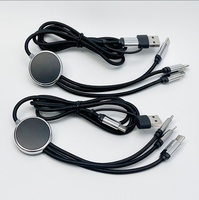 Kabel Pengisian Cepat Multi-Fungsi Tipe-C 3-in-2 dengan Logo LED 1.2M, Kabel Nilon Terjalin, Konduktor Tembaga Murni, Garansi 12 Bulan, Earphone Custom