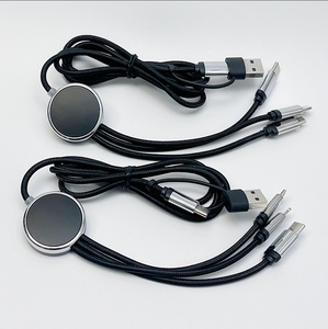 Кабель для быстрой зарядки Type-C <span class=keywords><strong>3</strong></span>-в-<span class=keywords><strong>2</strong></span> с LED-логотипом, 1.<span class=keywords><strong>2</strong></span> м, нейлоновая оплетка, чистый медный проводник, индивидуальный промо-подарок для телефона - Product Image 6