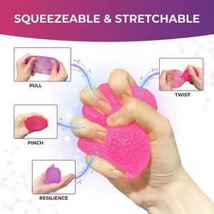 Gumdrop Squeeze <b>Squishies</b> Slow Rising Glitter Square Stress Balls Fidget Sensory Toys For Adults Anxiety Relief Pull And - Product Image 3