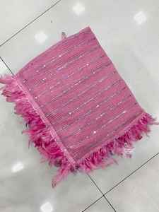 Elegante Sari Jari Importado con Blusa de Seda Bangry, Borde de Encaje de Plumas, Estilo Casual, Ropa de Ocasión India y Pakistaní - Product Image 3