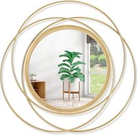 Haute qualité métal rond or moderne luxe décoratif mur miroir Art Design hôtel décor à la maison