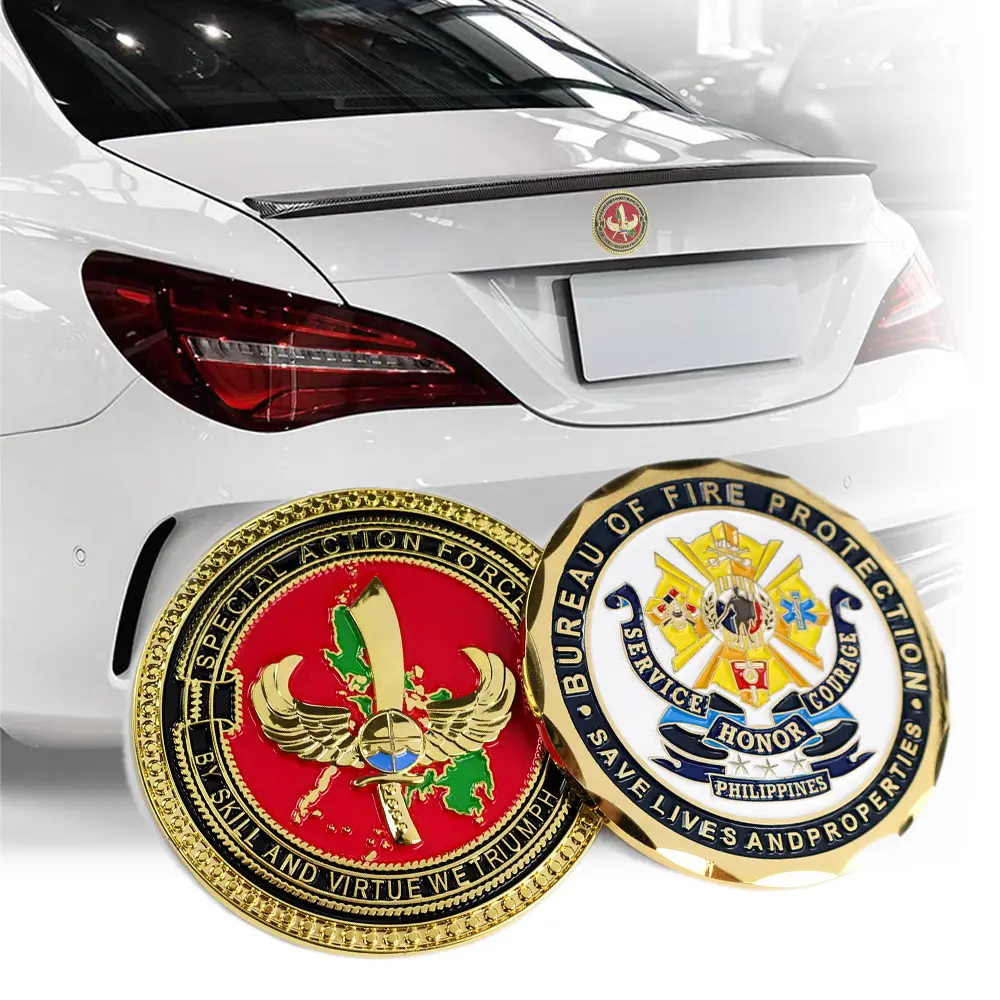 Customized emblems embossed emblem adhesive badge metal sticker custom Logo car emblems for sale