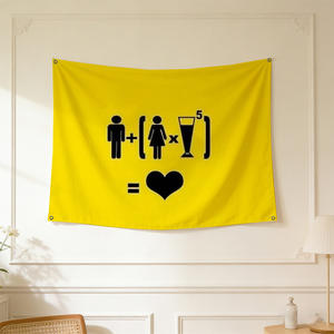 Pintura abstracta de 90x150 cm de la bandera amarilla de "What Is Love" que calienta cualquier espacio: lista para usar en cafeterías, bares, hogares y fiestas - Product Image 1