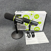 Microphone de streaming gaming exclusif transfrontalier MV6 – Microphone dynamique professionnel pour enregistrement USB, PC de bureau, Esports et diffusion en direct
