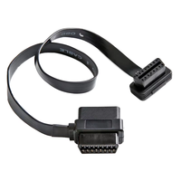 Cable divisor OBD II Y macho a doble hembra, diseño de cinta delgada, adaptador de diagnóstico universal de 16 pines, 60 cm