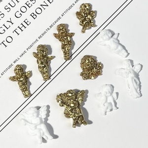 20 pz/borsa Decorazioni Unghie Barocche in Rilievo, Gioielli 3D in Resina con Perle Bianche, Charms Unghie Angelo Cupido - Product Image 3