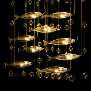 Di cristallo <span class=keywords><strong>Sfere</strong></span> di Vetro e Pesci Luce Del Pendente Creativo <span class=keywords><strong>Lampadario</strong></span> Illuminazione A LED Caldo/Bianco di Personalità Lampada A Sospensione Lampade - Product Image 4