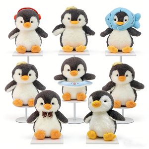 Pingouin en peluche personnalisé, jouets en peluche pas chers, pingouin chantant avec chapeau et écharpe - Product Image 3
