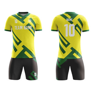 Seragam Latihan Sepak Bola Kustom untuk Anak-Anak Jersey Hijau Pakaian Tim Sepak Bola Logo Sublimasi 100% Poliester Cepat Kering Bernapas - Product Image 4