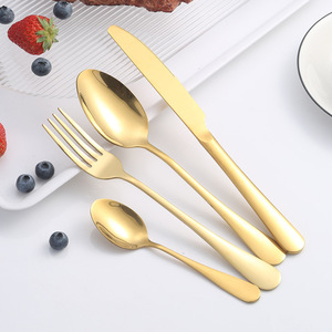 Ensemble de couverts en acier inoxydable 24 pièces, couteau à steak, fourchette, cuillère, boîte cadeau, portable, lavage à la main uniquement - Product Image 1