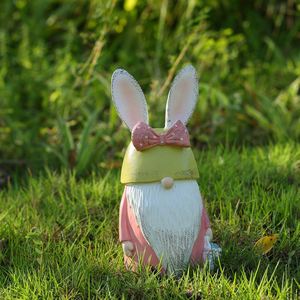Figura Decorativa de Gnomo con Orejas de Conejo de Pascua, de Resina, con Lazo y Cesta, para Decoración de Mesa, Hogar y Jardín - Product Image 4