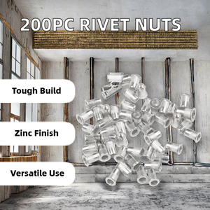 200 Uds aluminio M3 M4 M5 <span class=keywords><strong>M6</strong></span> Tuercas de remache acabado Chapado en zinc juego ciego Nutserts e inserto roscado Nutsert Cap cabeza plana Nutserts - Product Image 2