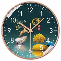 Reloj de Pared de Cuarzo Silencioso de Lujo Ligero, sin Perforaciones, Estilo Artístico para Sala de Estar