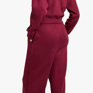 Wholesale 100% High Quality Winter Solid Cropped <b>Hoodie</b> and Stack Sweatpants Outfits Set Women Tracksuit - Product Image 4