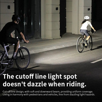 Phare avant de vélo TOSUOD professionnel à LED solaire, anti-éblouissement, à montage sous cadre, pour VTT et vélo de route, pour la conduite nocturne 6