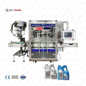 Máquina de sellado de taponadora de embotellado de aceite lubricante automática tipo tornillo lineal pequeño de 4 ruedas