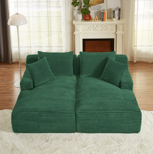 Compressible Double Chaise Lounge Set-Fluffy Modern Memory Foam Sleeper Loveseat No Assembly Required Apartment & Hotel Use - Product Image 6