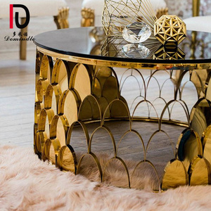 <strong>Gold</strong> Stainless Steel Frame Wedding <strong>Glass</strong> Top <strong>Coffee</strong> <strong>Table</strong> - Product Image 4