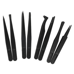 Antistatic Carbon Fiber Tweezers 124mmx11mm Industrial Repair <b>Tool</b> <b>Set</b> Home Use - Product Image 3