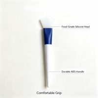 Pinceau applicateur de masque facial en silicone, applicateur de masque à l'argile douce avec tête en silicone et manche en ABS pour une application uniforme des soins de la peau